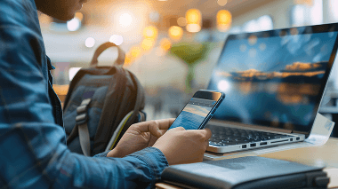 Person typing on laptop